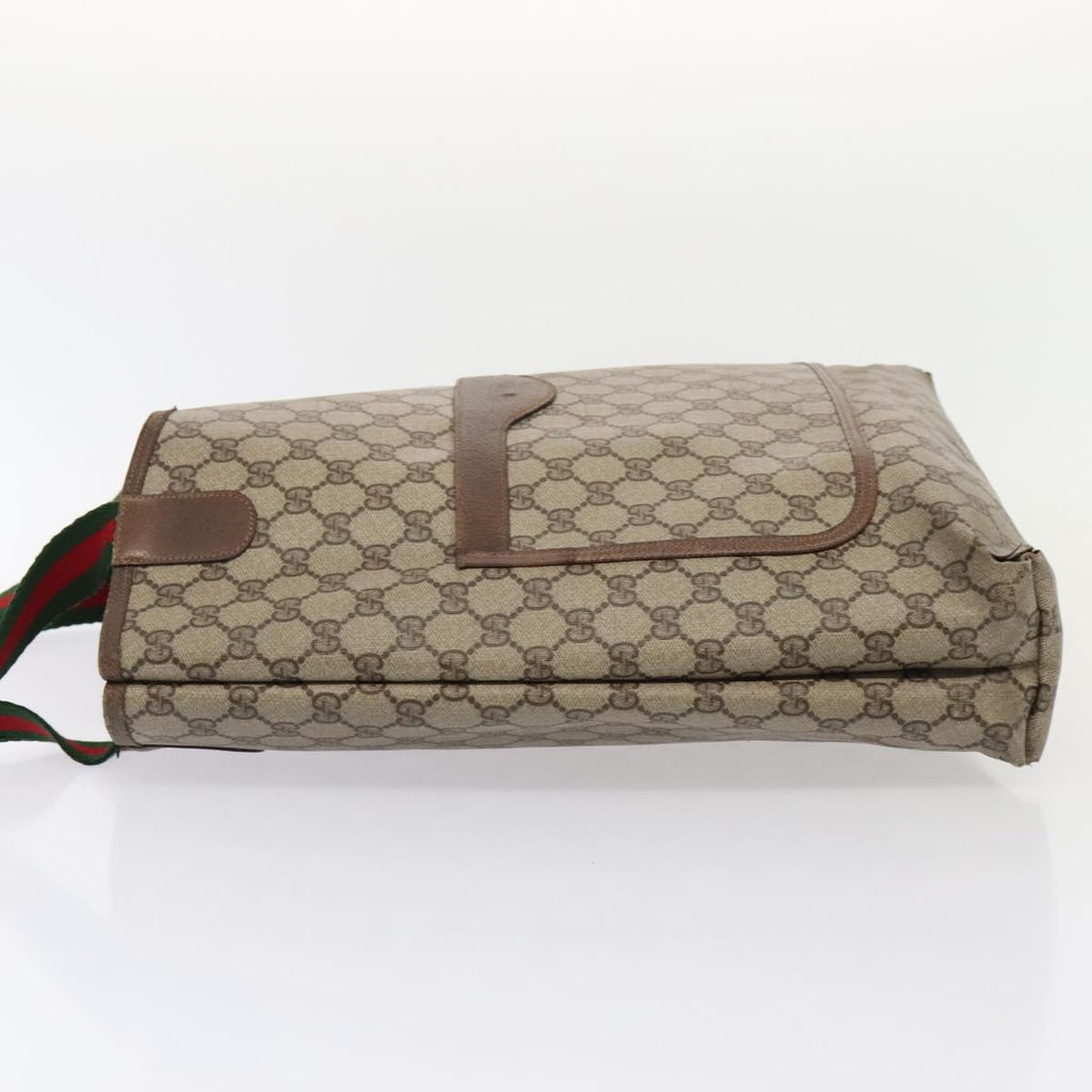 GUCCI GG Supreme Web Sherry Line Tote Bag PVC Leather Beige 39 02 003 88814