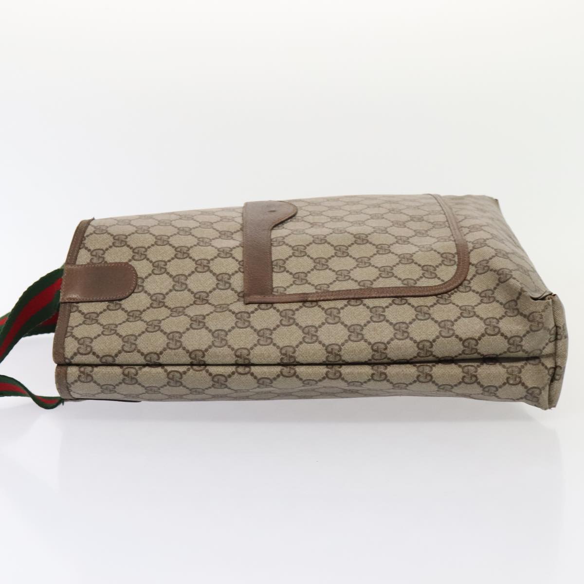 GUCCI GG Supreme Web Sherry Line Tote Bag PVC Leather Beige 39 02 003 88814
