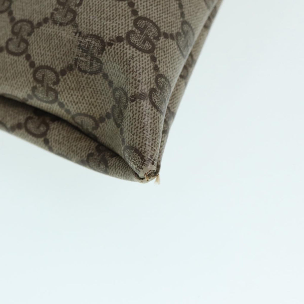 GUCCI GG Supreme Web Sherry Line Hand Bag PVC Leather Beige 88823