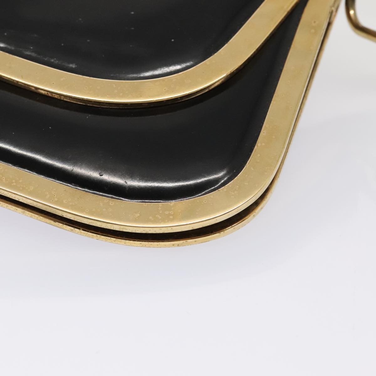 GUCCI Shoulder Bag Patent Leather Black Gold 001 2058 1764 0 88832
