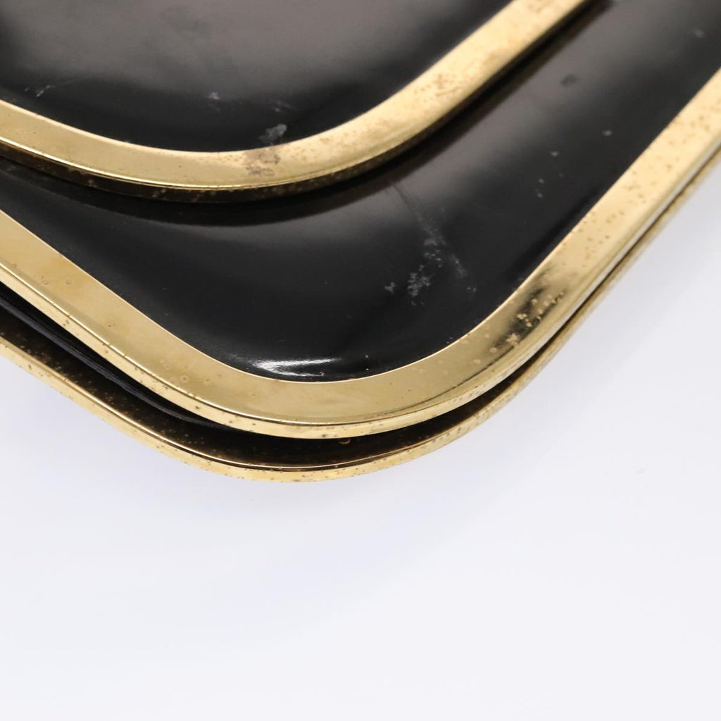 GUCCI Shoulder Bag Patent Leather Black Gold 001 2058 1764 0 88832