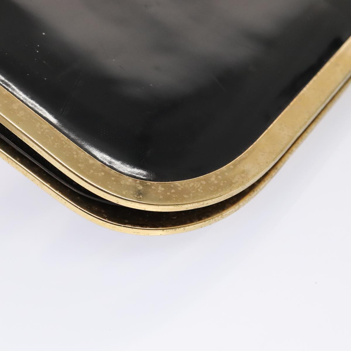 GUCCI Shoulder Bag Patent Leather Black Gold 001 2058 1764 0 88832