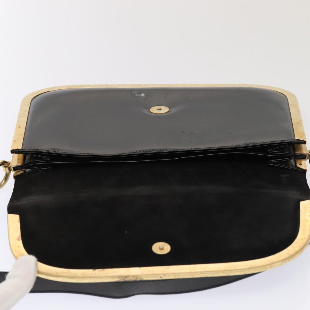 GUCCI Shoulder Bag Patent Leather Black Gold 001 2058 1764 0 88832