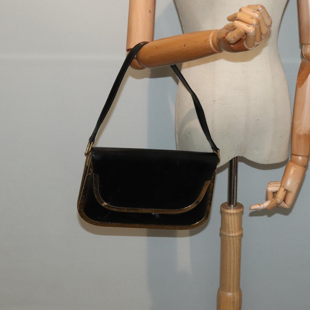 GUCCI Shoulder Bag Patent Leather Black Gold 001 2058 1764 0 88832
