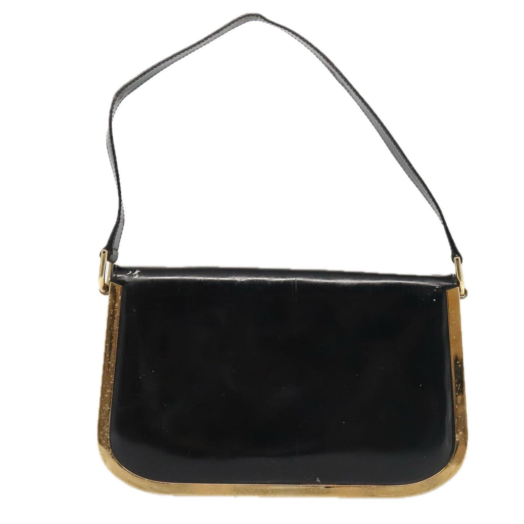 GUCCI Shoulder Bag Patent Leather Black Gold 001 2058 1764 0 88832