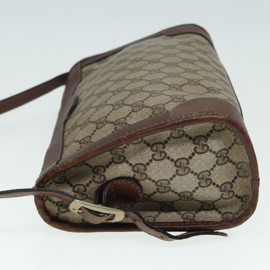 GUCCI GG Supreme Shoulder Bag PVC Leather Beige Gold 88844
