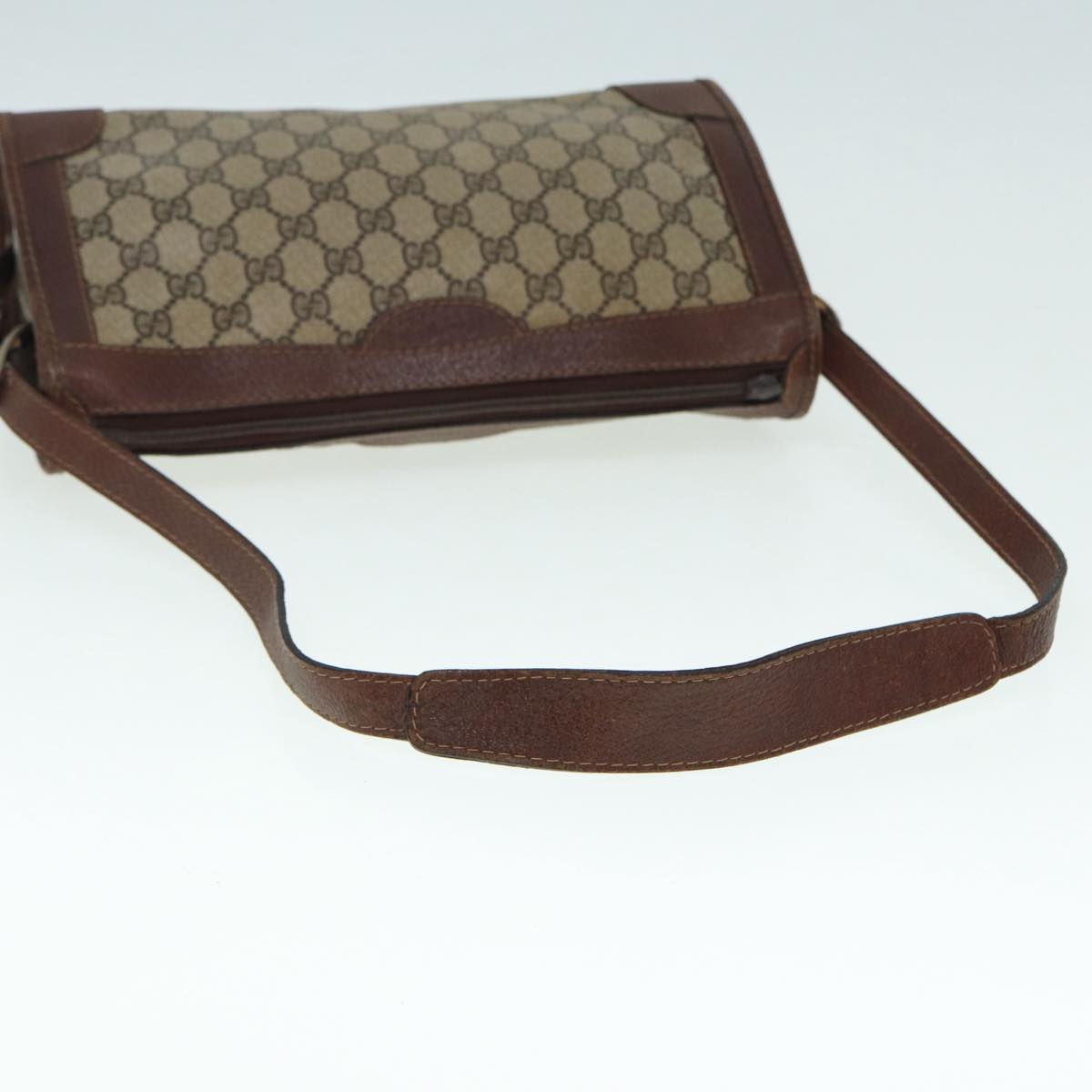 GUCCI GG Supreme Shoulder Bag PVC Leather Beige Gold 88844