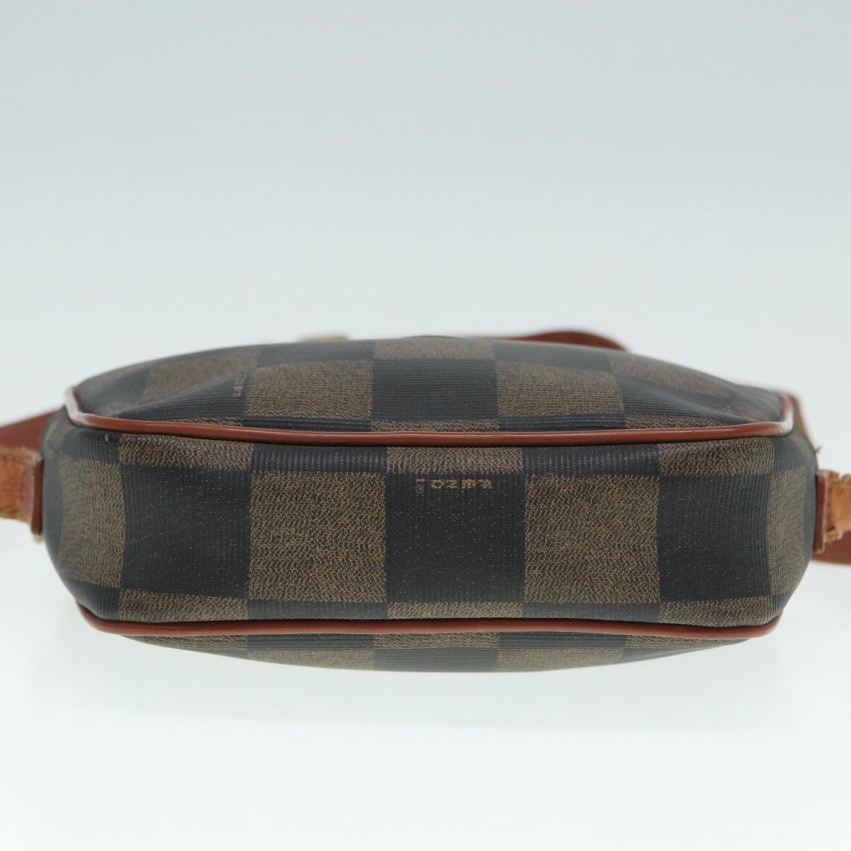 FENDI Pecan Canvas Shoulder Bag Brown Black gold 88845