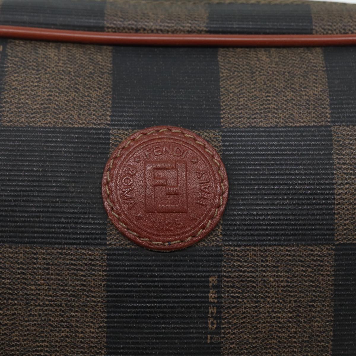 FENDI Pecan Canvas Shoulder Bag Brown Black gold 88845
