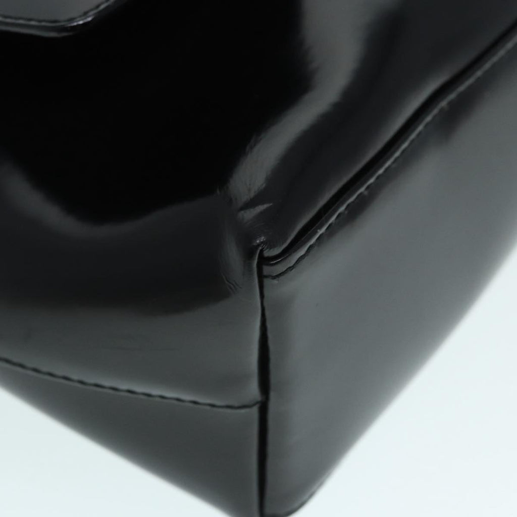 GUCCI Tote Bag Patent Leather Black Silver 002 8754 0482 88846