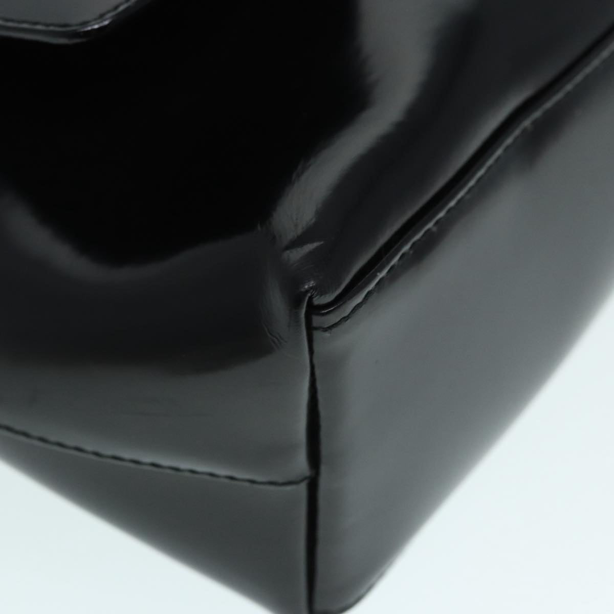 GUCCI Tote Bag Patent Leather Black Silver 002 8754 0482 88846