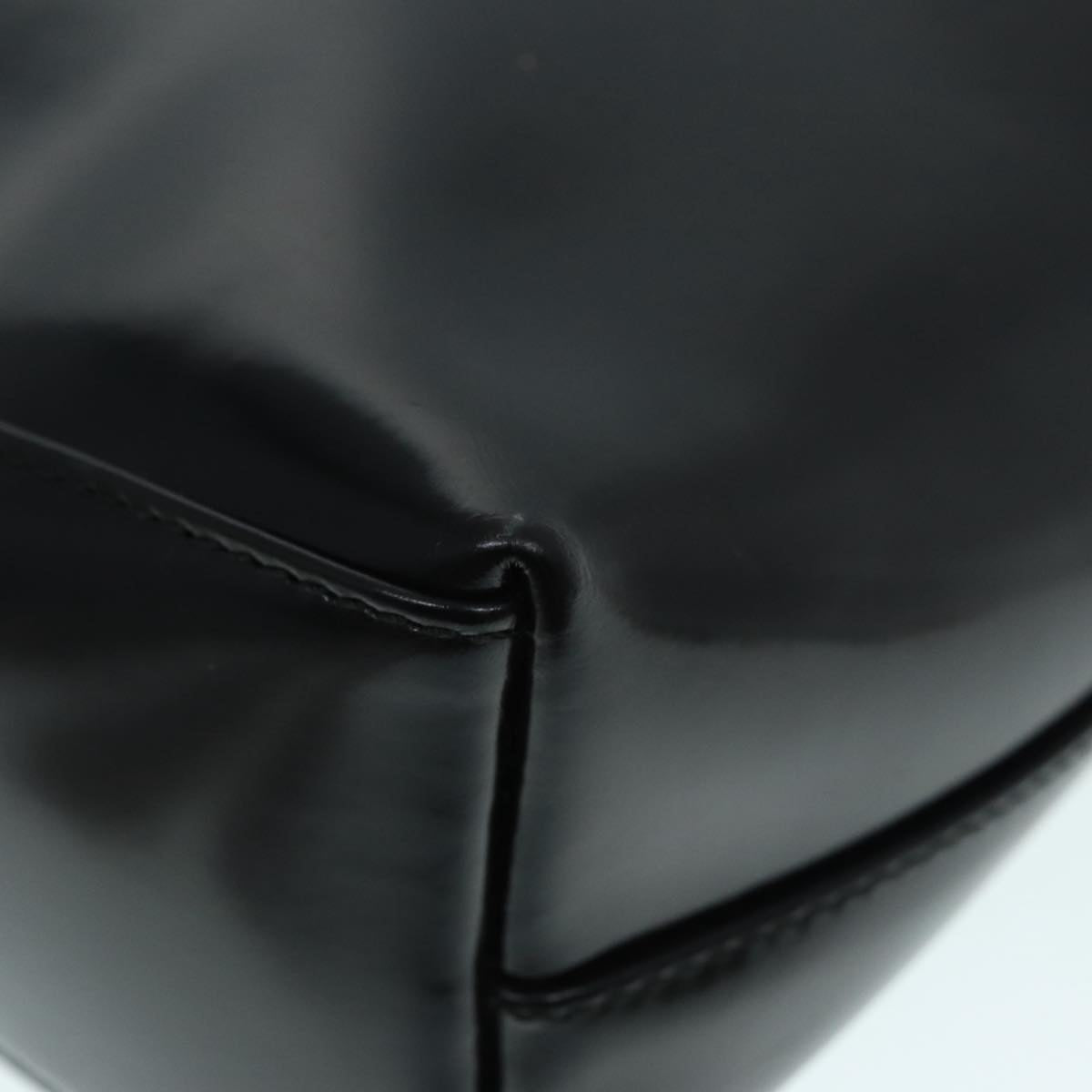 GUCCI Tote Bag Patent Leather Black Silver 002 8754 0482 88846