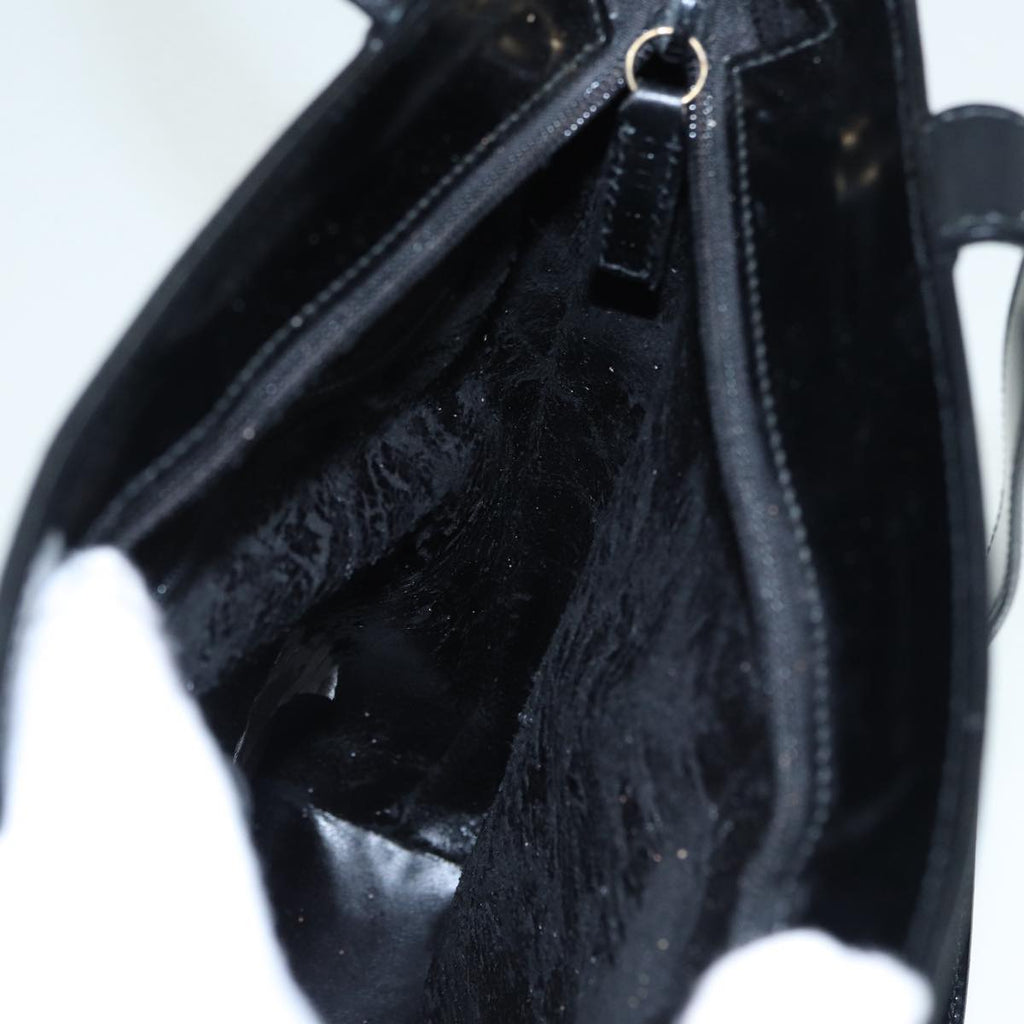 GUCCI Tote Bag Patent Leather Black Silver 002 8754 0482 88846