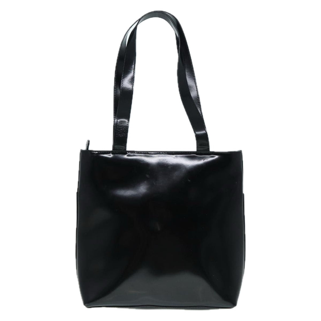 GUCCI Tote Bag Patent Leather Black Silver 002 8754 0482 88846