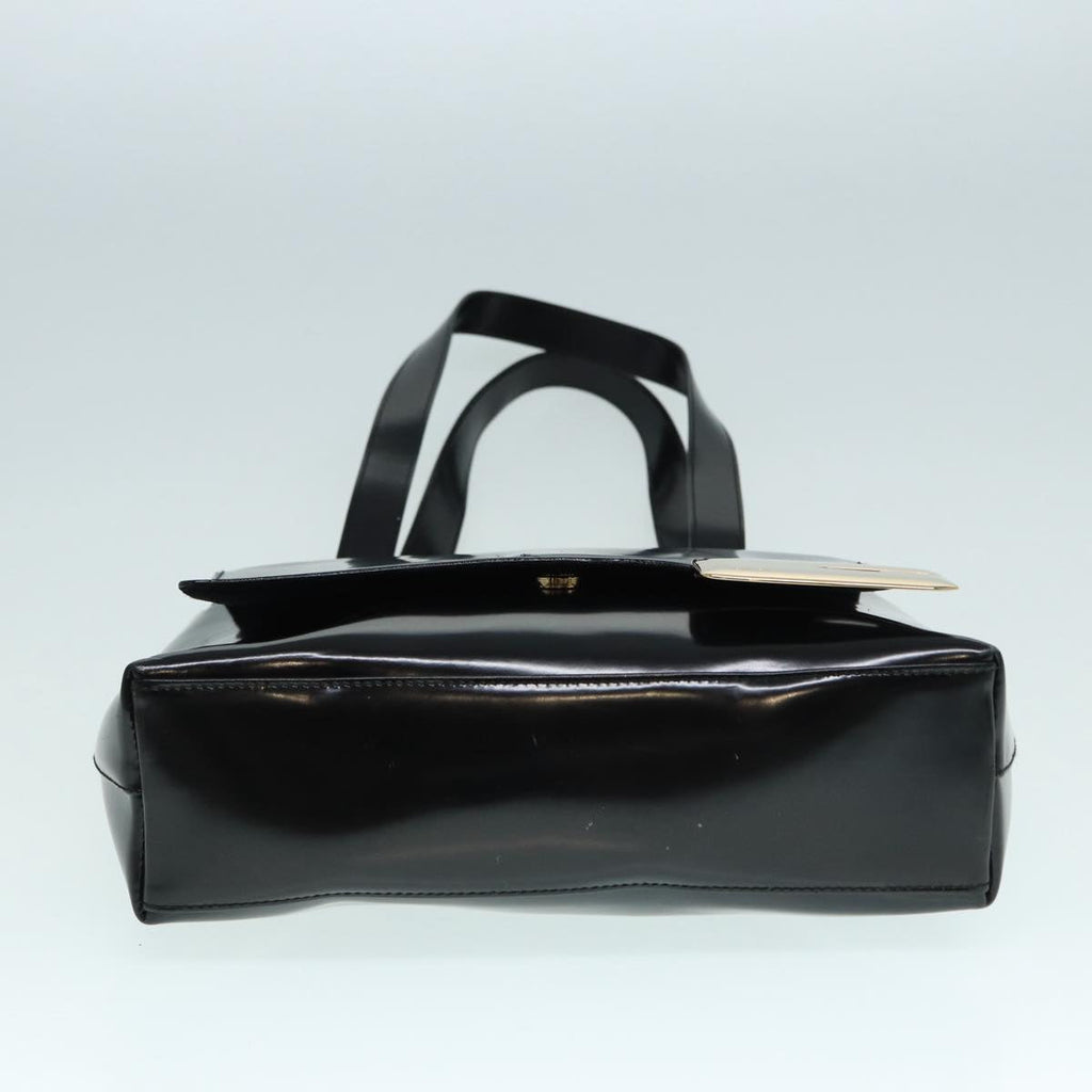GUCCI Tote Bag Patent Leather Black Silver 002 8754 0482 88846