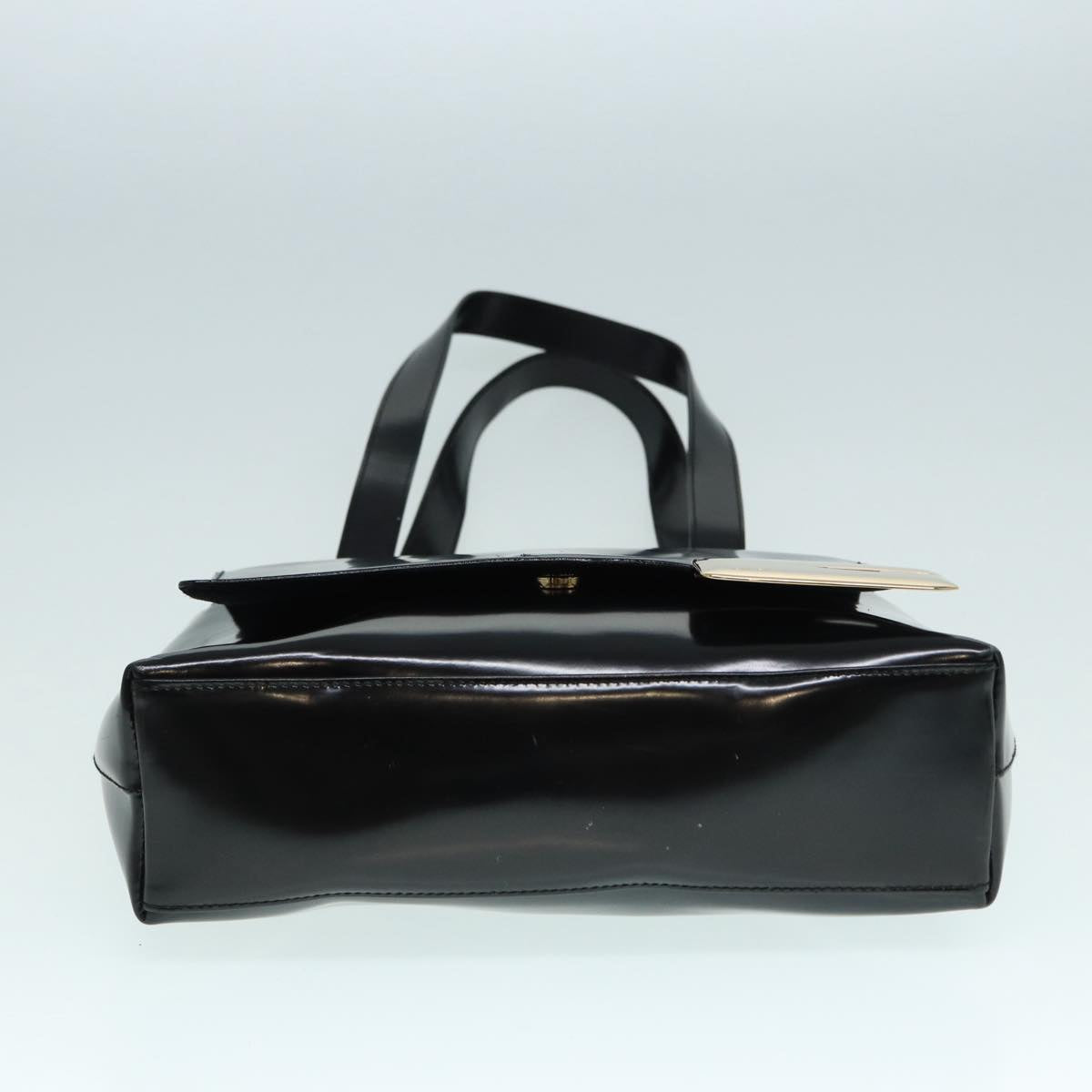GUCCI Tote Bag Patent Leather Black Silver 002 8754 0482 88846