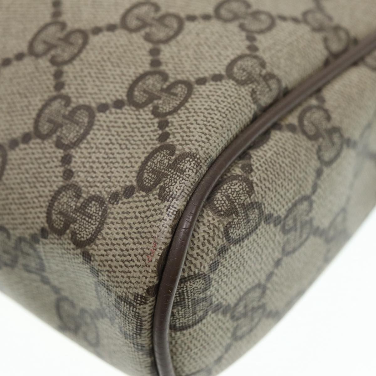 GUCCI GG Supreme Web Sherry Line Clutch Bag PVC Beige Red 89 01 012 88952
