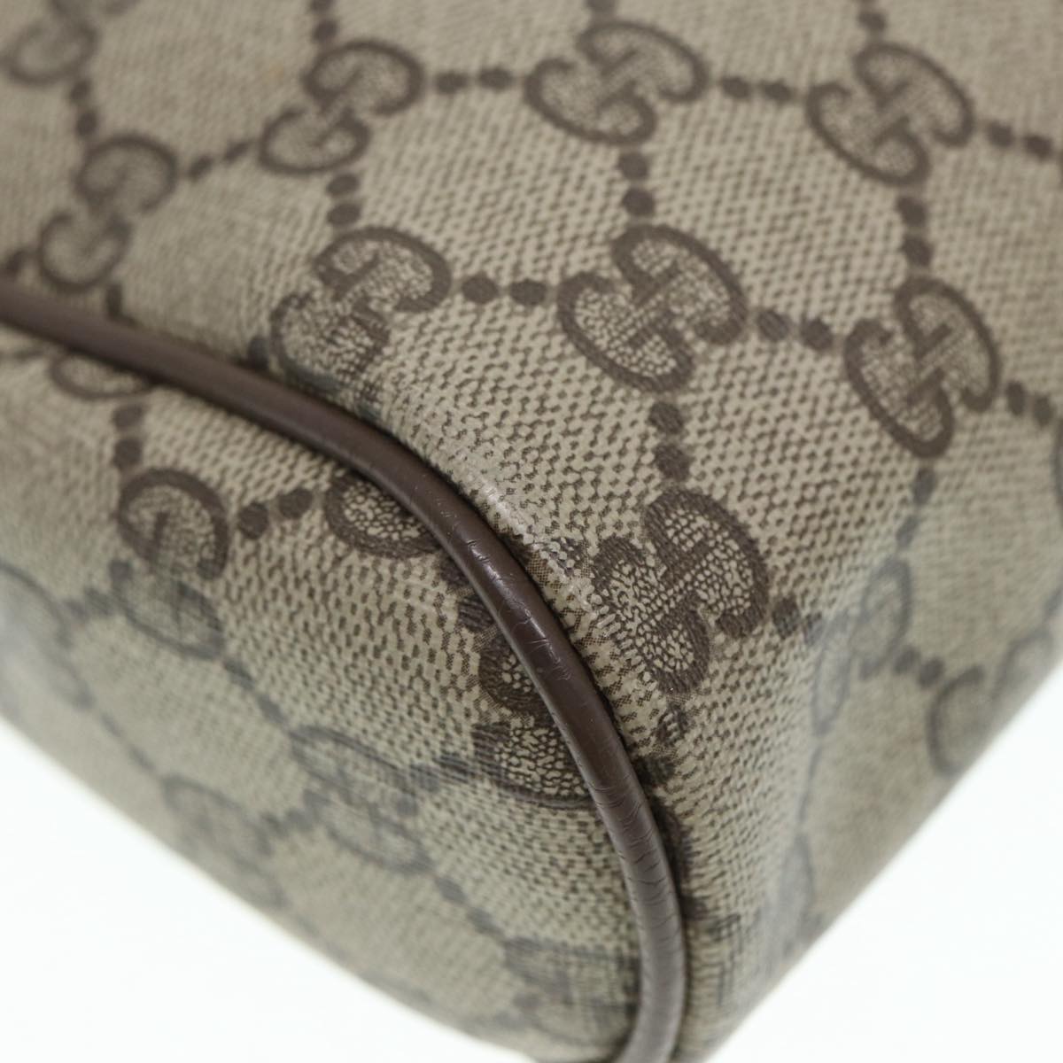 GUCCI GG Supreme Web Sherry Line Clutch Bag PVC Beige Red 89 01 012 88952