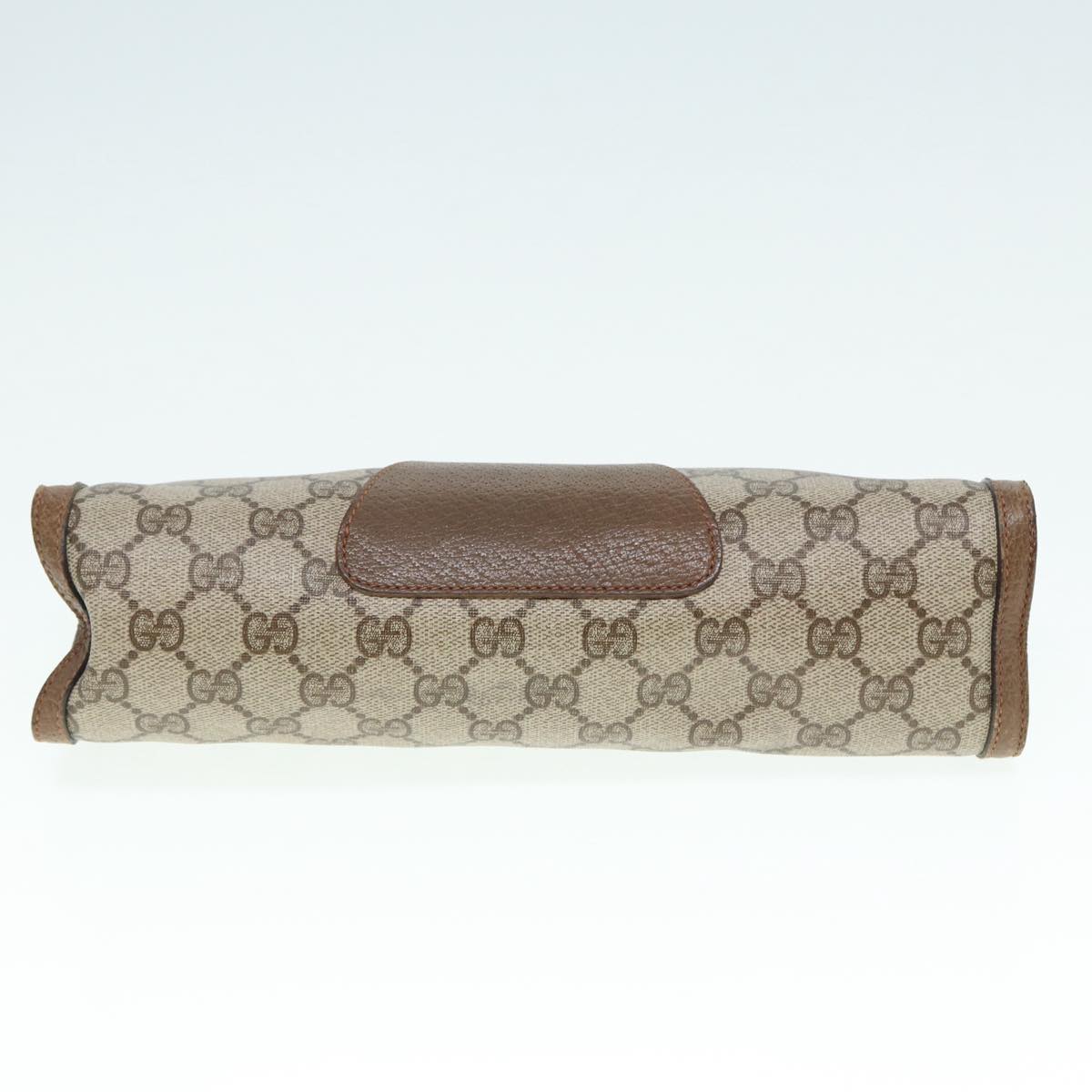 GUCCI GG Supreme Web Sherry Line Clutch Bag PVC Beige Red 89 01 033 88953