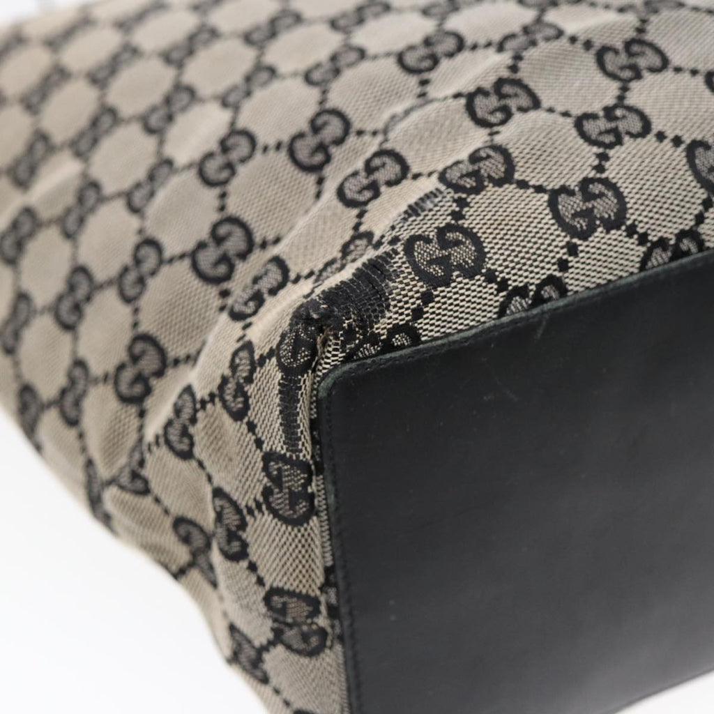 GUCCI GG Canvas Tote Bag Black Gold 002 1098 88954