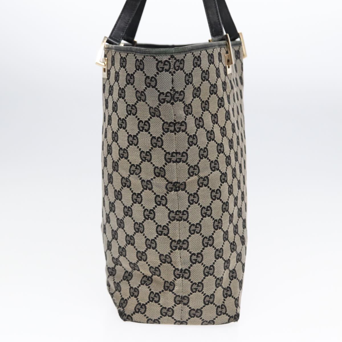 GUCCI GG Canvas Tote Bag Black Gold 002 1098 88954