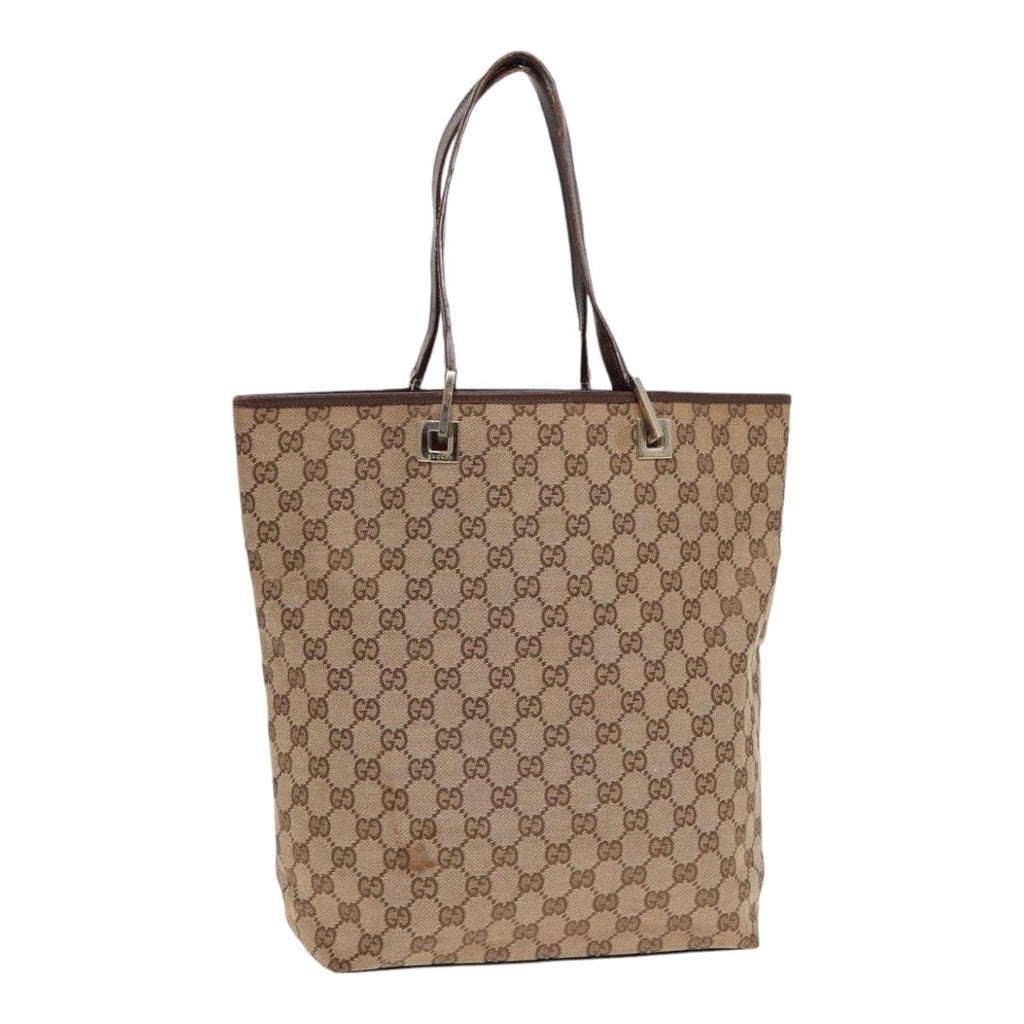 GUCCI GG Canvas Tote Bag Beige Gold 001 1098 88955