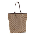 GUCCI GG Canvas Tote Bag Beige Gold 001 1098 88955