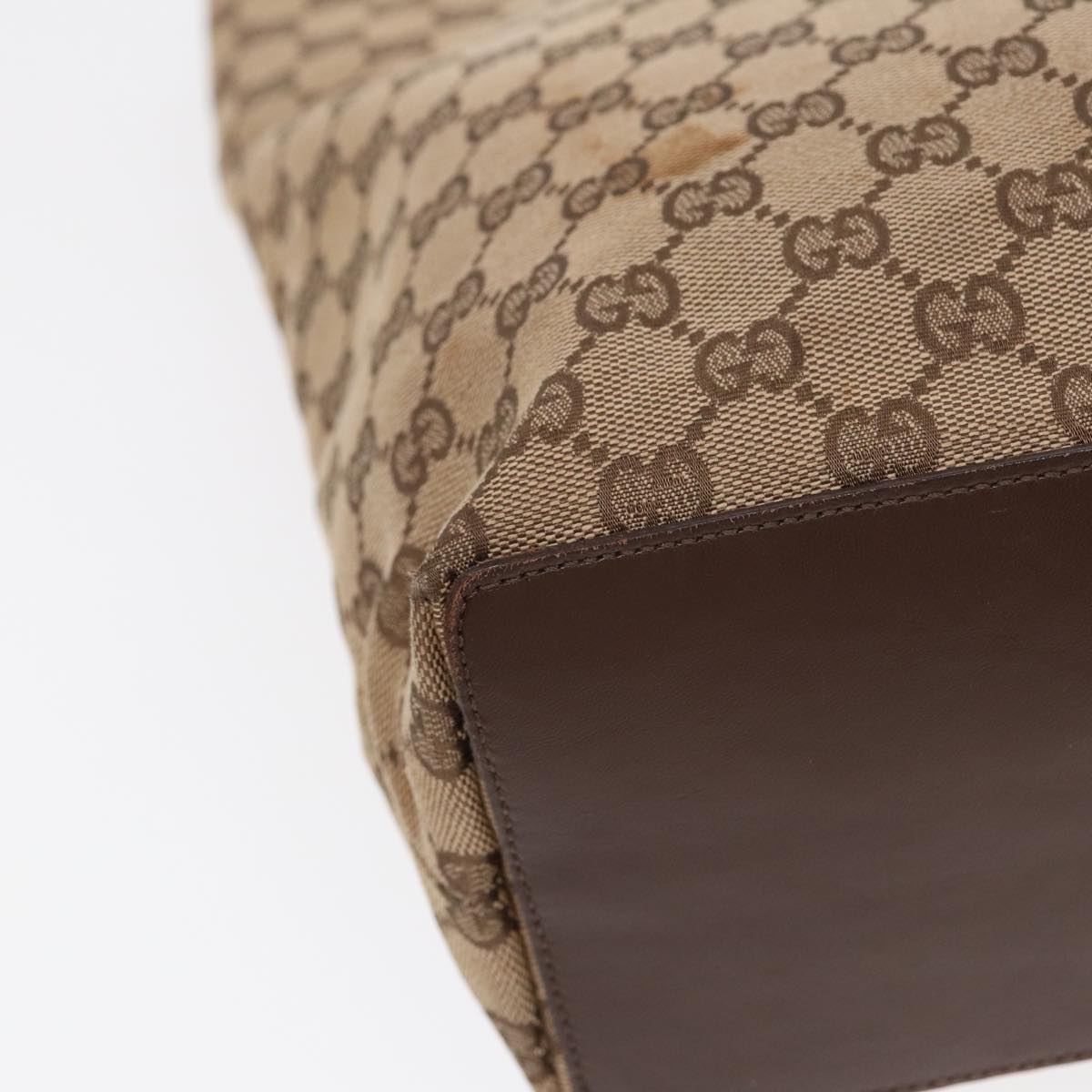 GUCCI GG Canvas Tote Bag Beige Gold 001 1098 88955