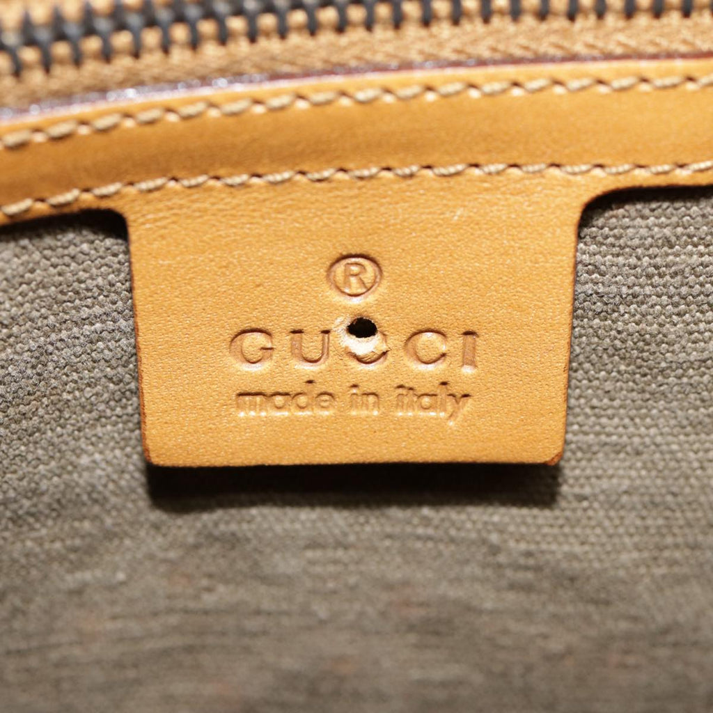 GUCCI Hand Bag Canvas Leather Beige Brown 110295 3444 88957