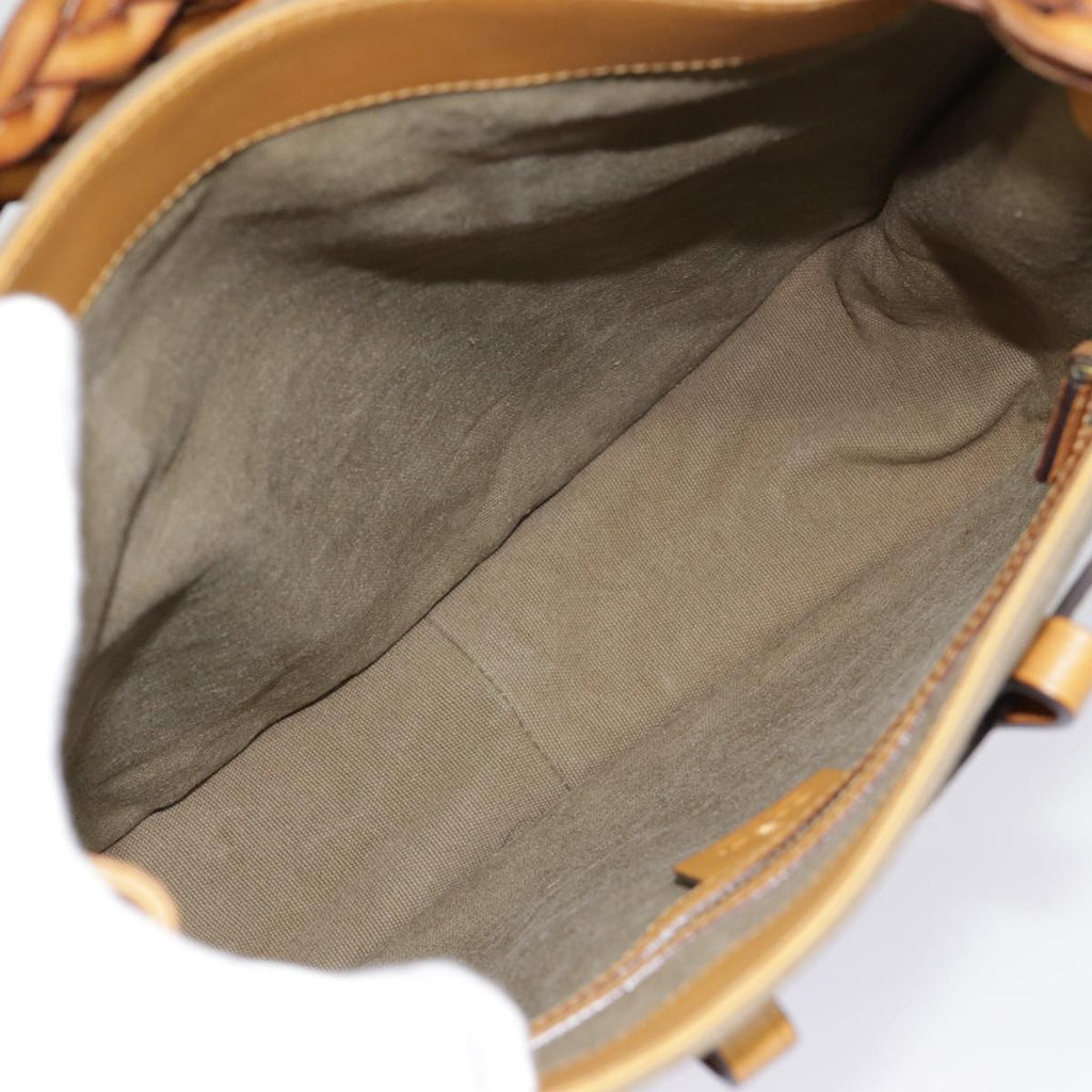 GUCCI Hand Bag Canvas Leather Beige Brown 110295 3444 88957