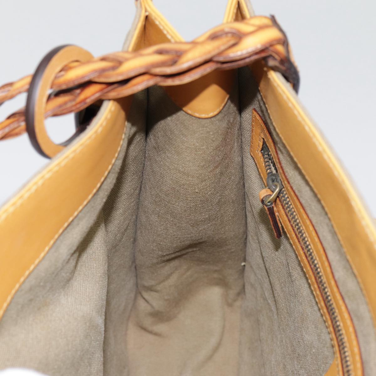 GUCCI Hand Bag Canvas Leather Beige Brown 110295 3444 88957