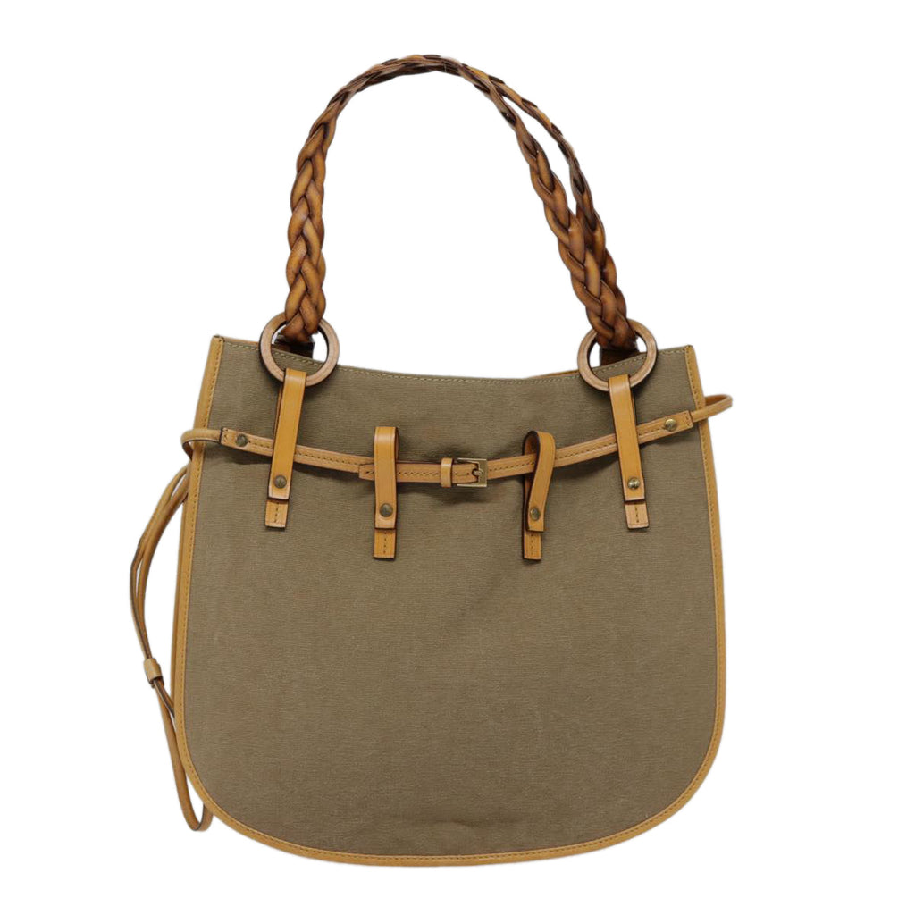 GUCCI Hand Bag Canvas Leather Beige Brown 110295 3444 88957