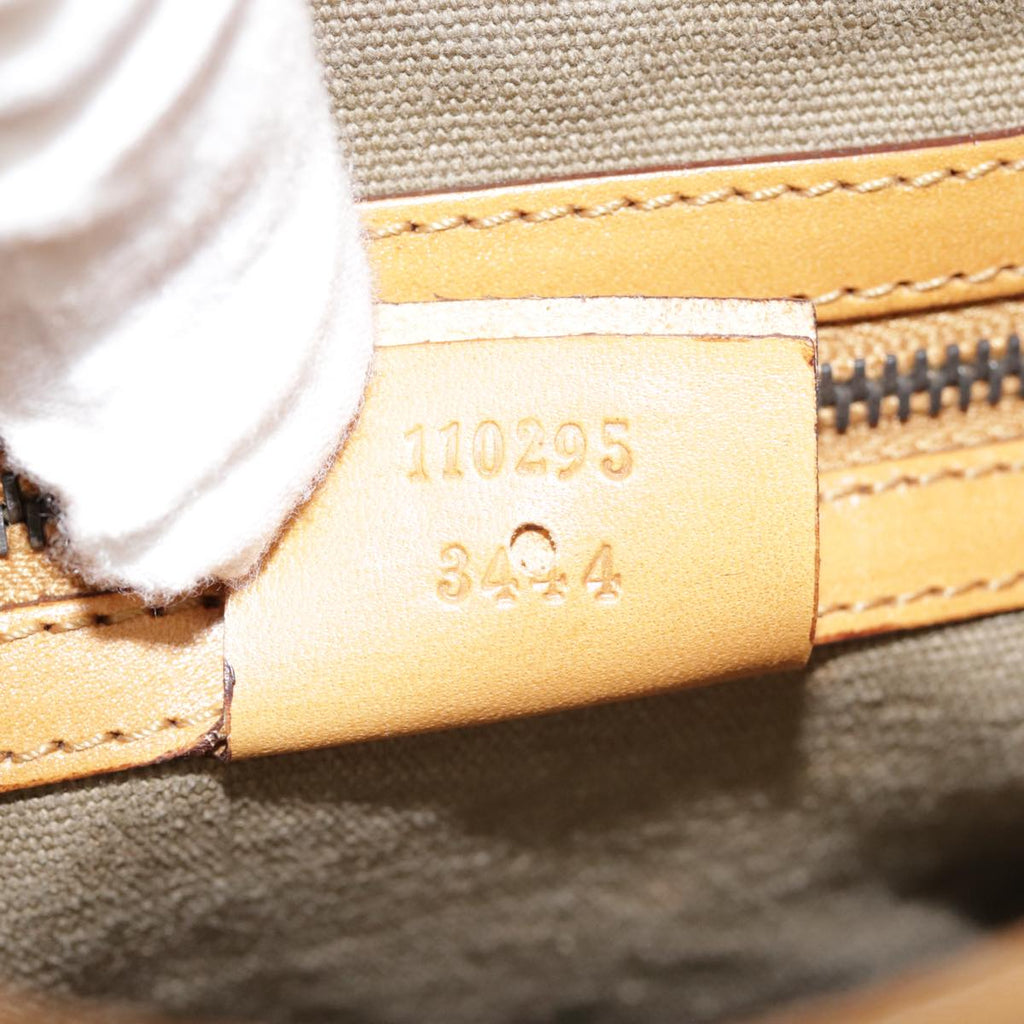 GUCCI Hand Bag Canvas Leather Beige Brown 110295 3444 88957