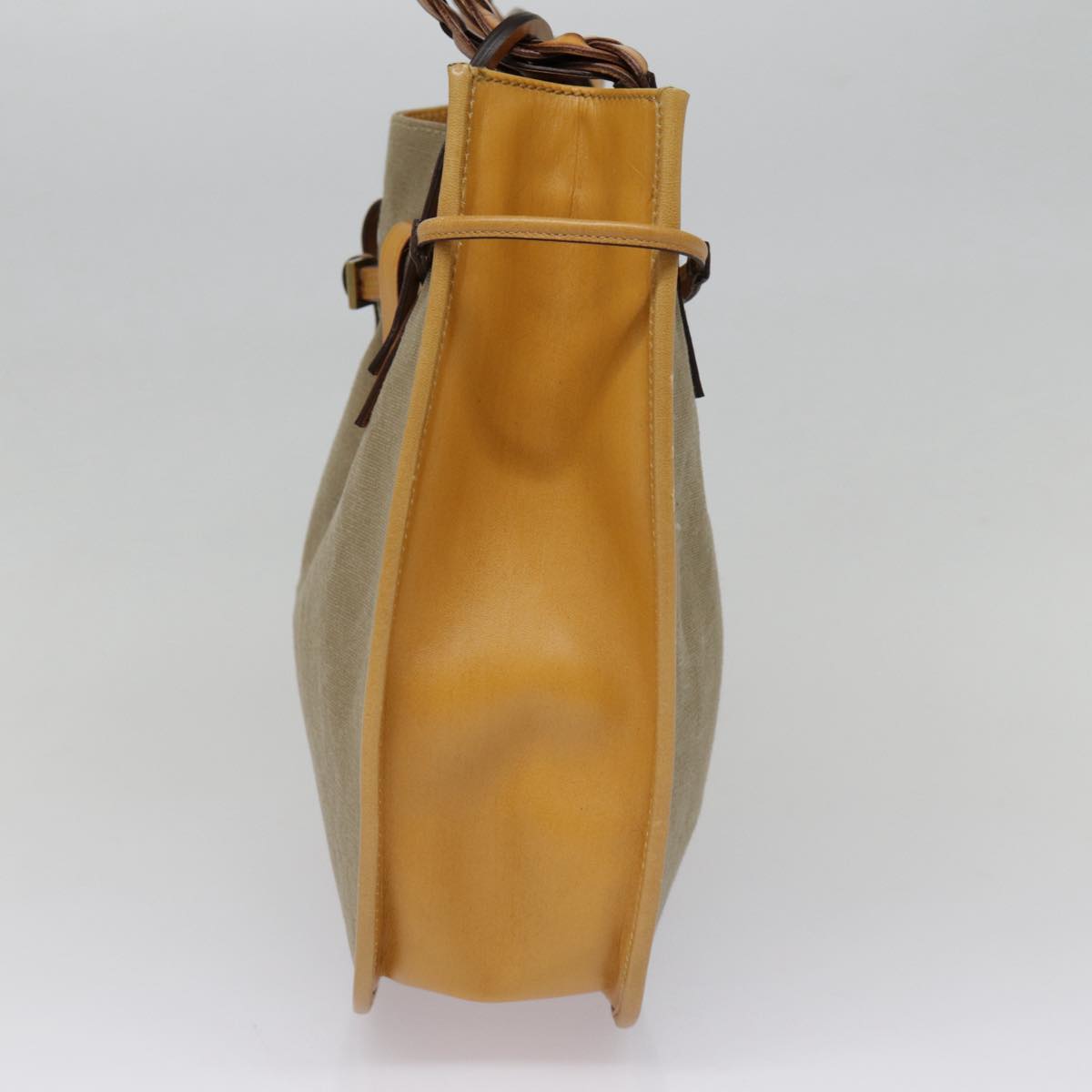 GUCCI Hand Bag Canvas Leather Beige Brown 110295 3444 88957
