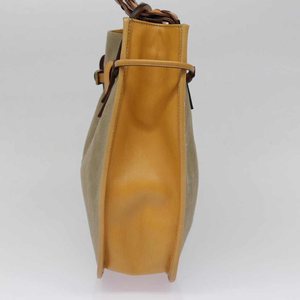 GUCCI Hand Bag Canvas Leather Beige Brown 110295 3444 88957
