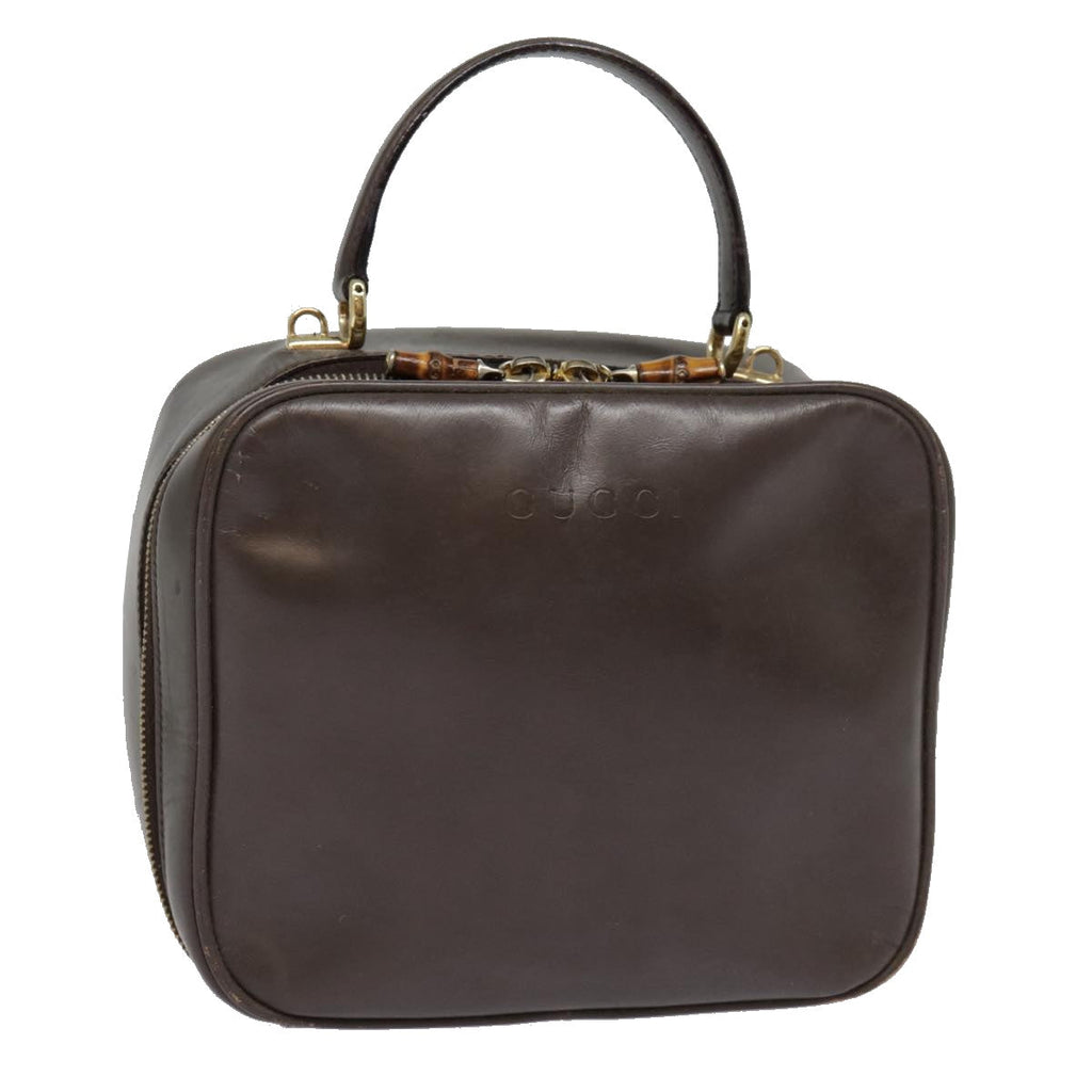GUCCI Bamboo Hand Bag Leather Brown Gold 000 2040 0323 88959