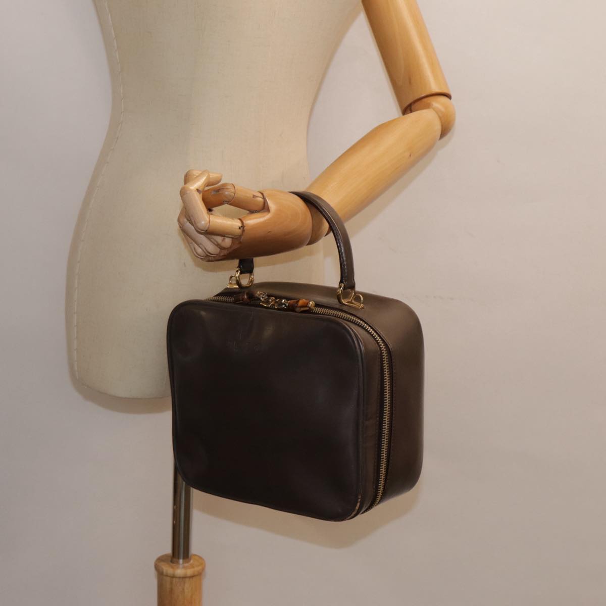 GUCCI Bamboo Hand Bag Leather Brown Gold 000 2040 0323 88959