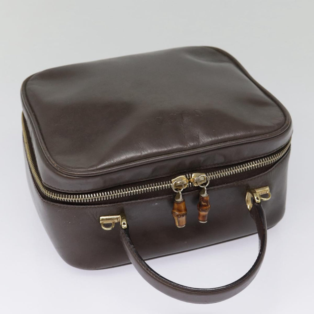 GUCCI Bamboo Hand Bag Leather Brown Gold 000 2040 0323 88959