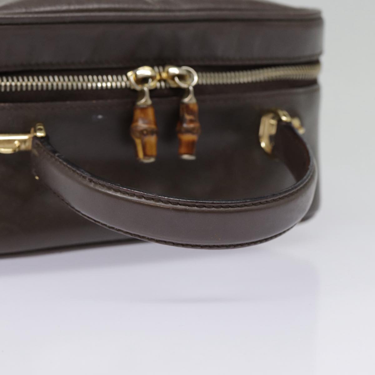 GUCCI Bamboo Hand Bag Leather Brown Gold 000 2040 0323 88959