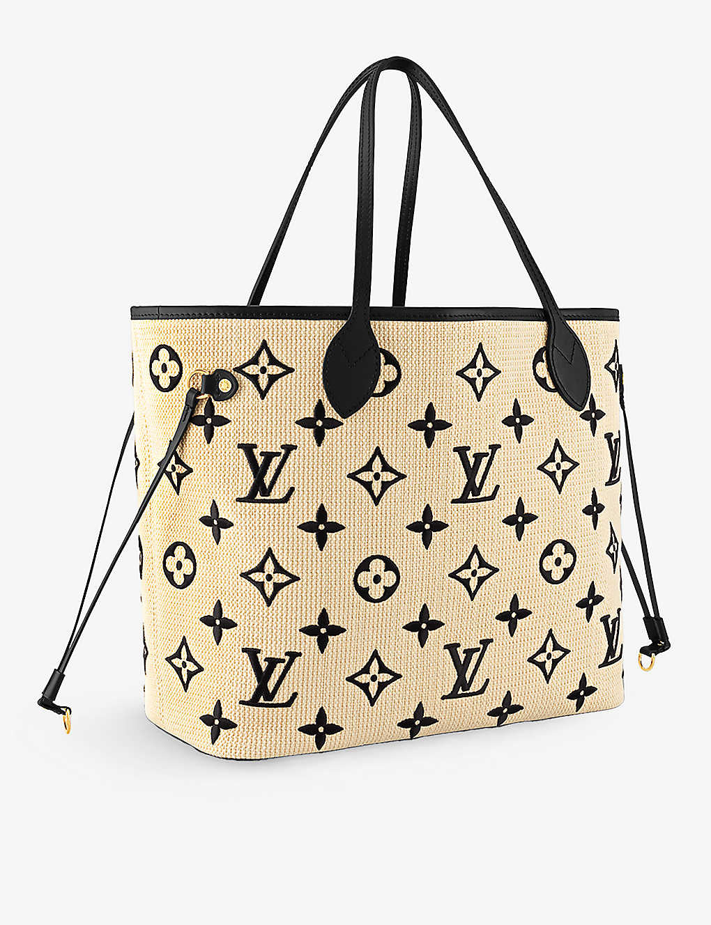 LOUIS VUITTON Neverfull leather and cotton-blend tote bag