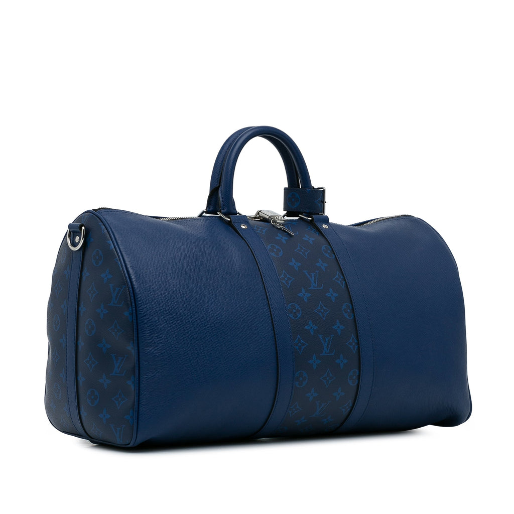 Louis Vuitton Keepall 50 BandouliÃƒÆ’Ã‚Â¨re Blue Taigarama
