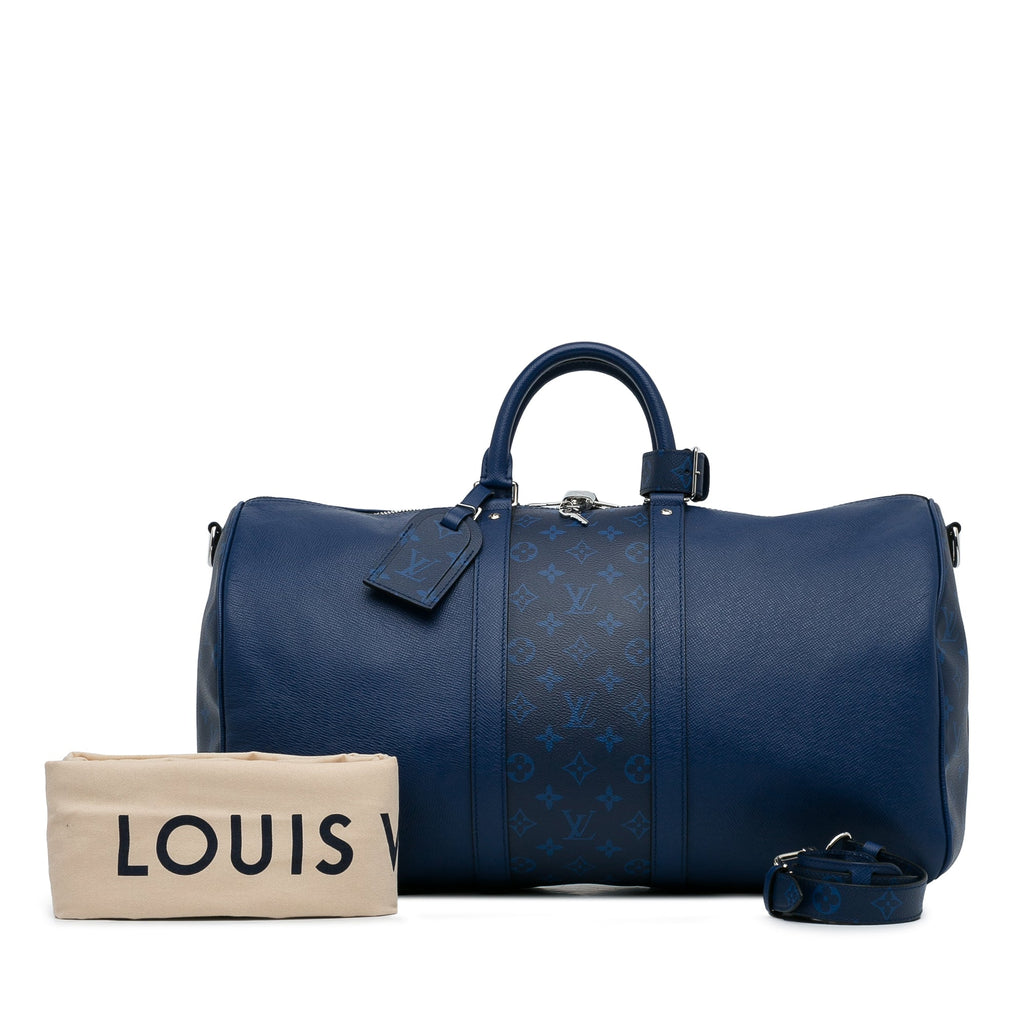 Louis Vuitton Keepall 50 BandouliÃƒÆ’Ã‚Â¨re Blue Taigarama