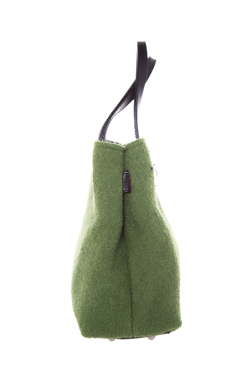 Furla Vintage Lime Green Wool Handbag