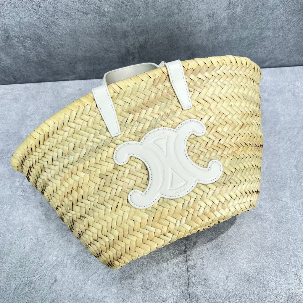 GLAMI Teen Triomphe GLAMI Classic Panier In Palm Leaves And Lizard White For Women 8in/20cm