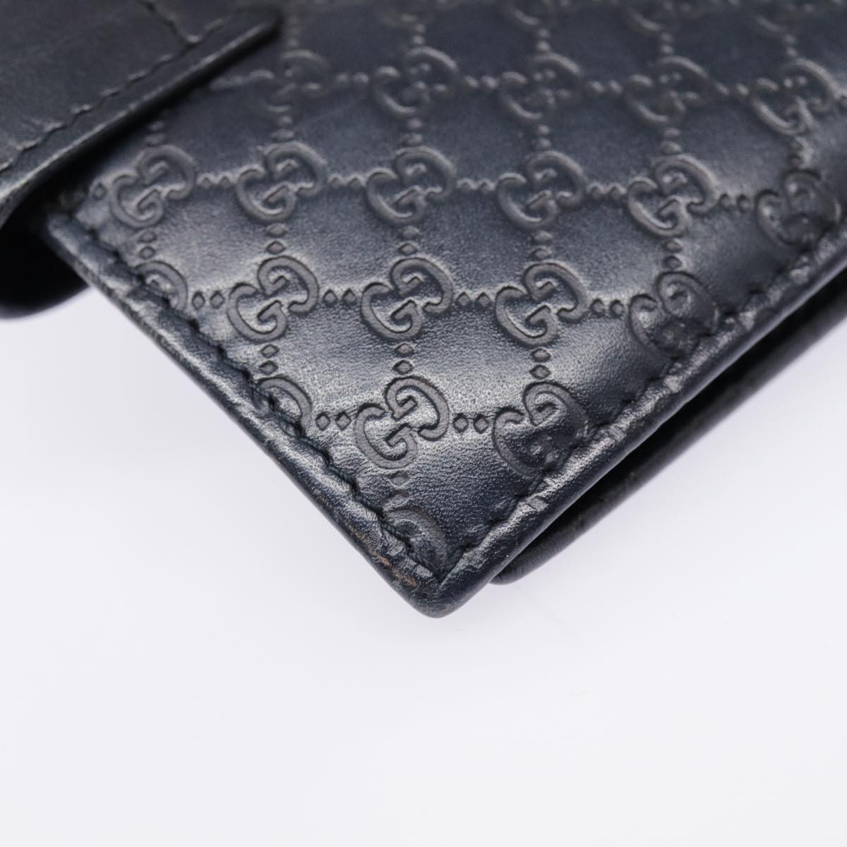 GUCCI Micro GG Canvas Guccissima Day Planner Cover Navy Silver 115240 89008