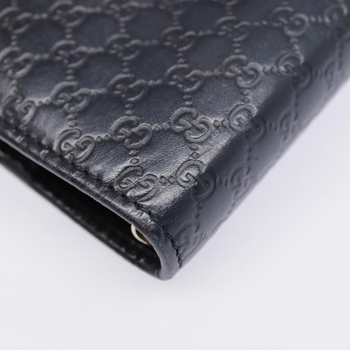 GUCCI Micro GG Canvas Guccissima Day Planner Cover Navy Silver 115240 89008