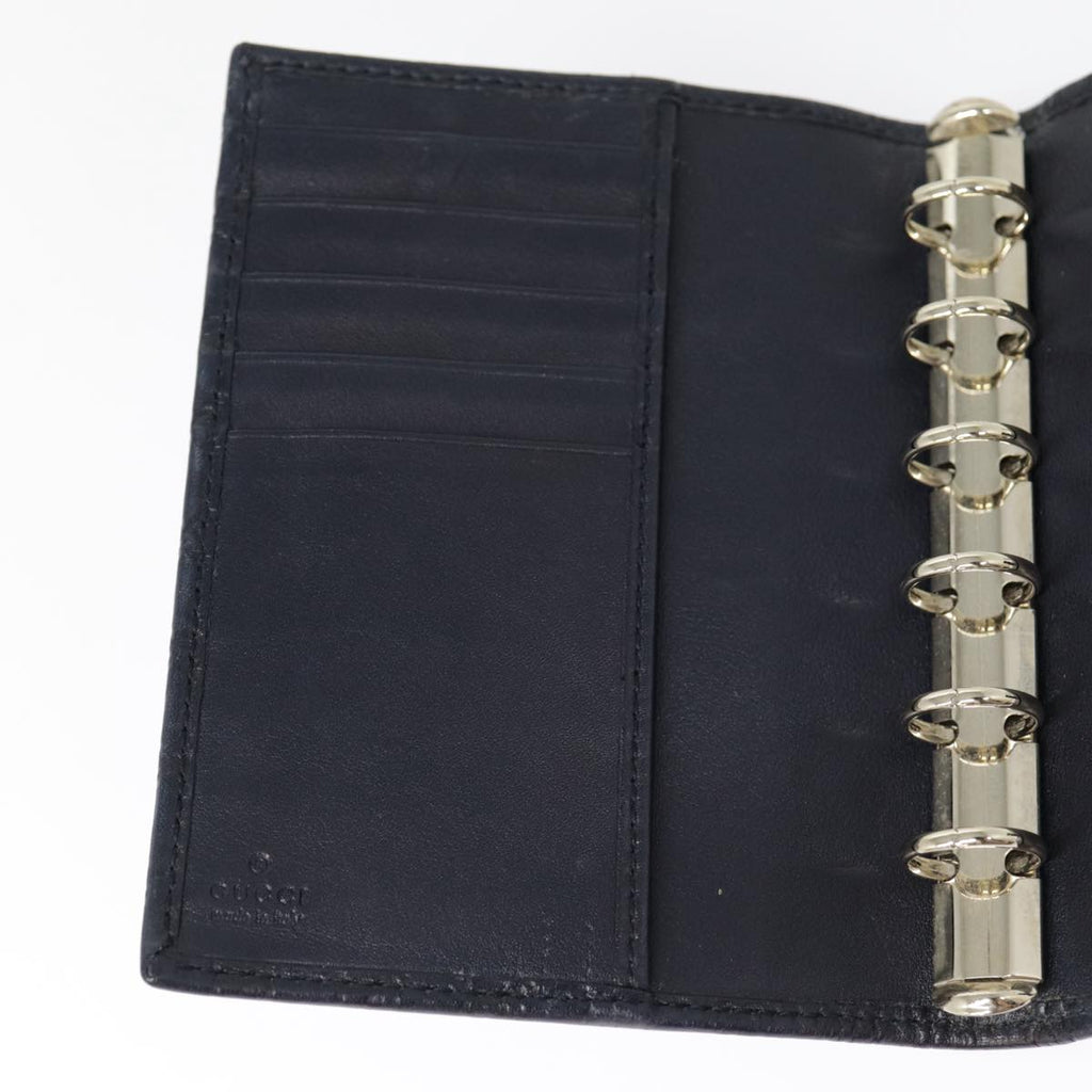 GUCCI Micro GG Canvas Guccissima Day Planner Cover Navy Silver 115240 89008