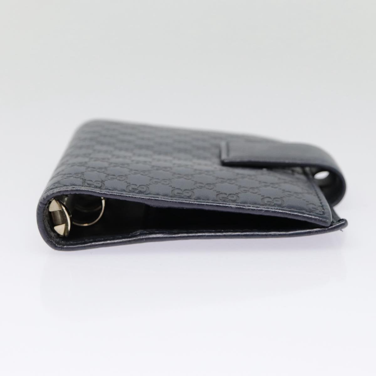 GUCCI Micro GG Canvas Guccissima Day Planner Cover Navy Silver 115240 89008