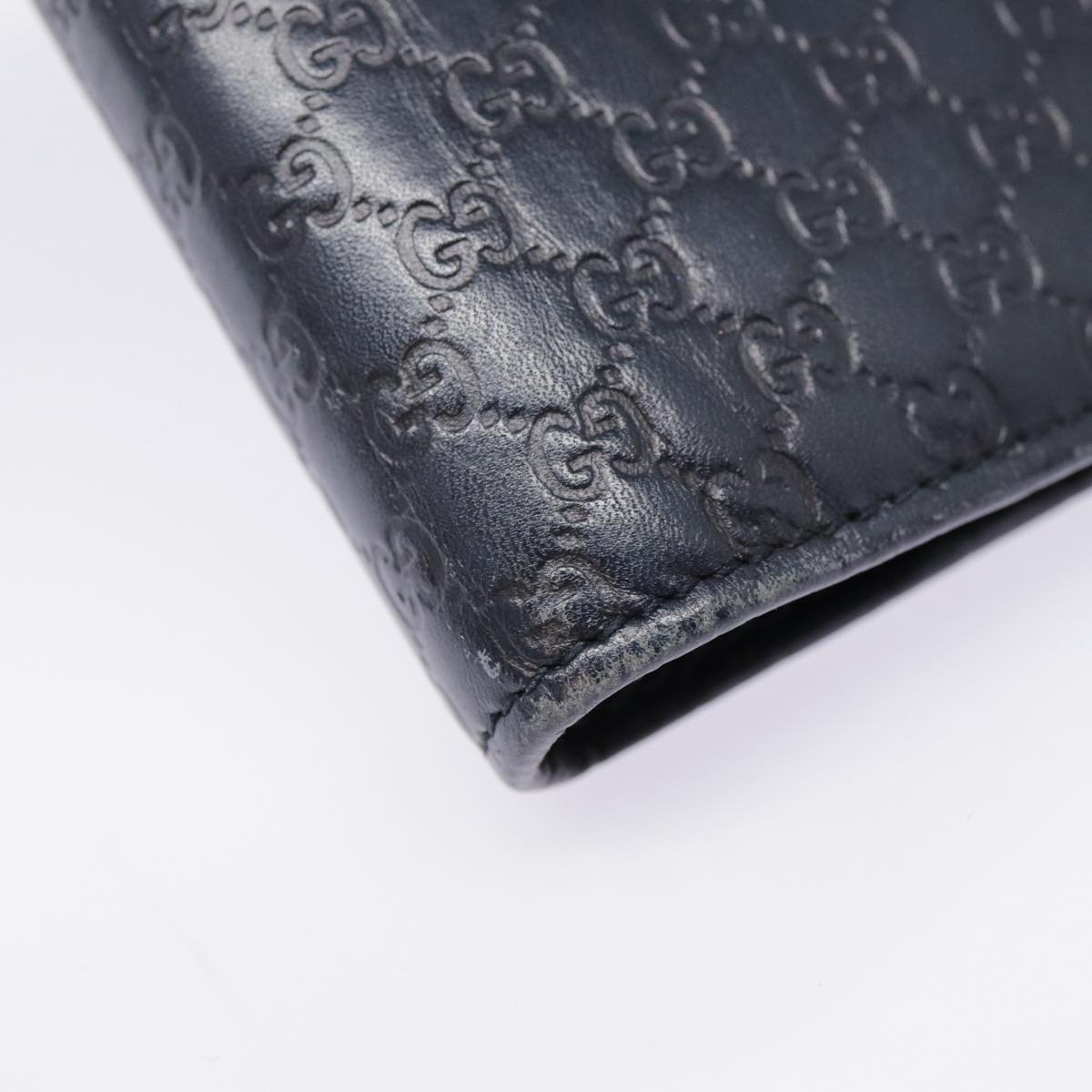 GUCCI Micro GG Canvas Guccissima Day Planner Cover Navy Silver 115240 89008