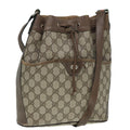 GUCCI GG Supreme Web Sherry Line Shoulder Bag PVC Beige Gold 89024